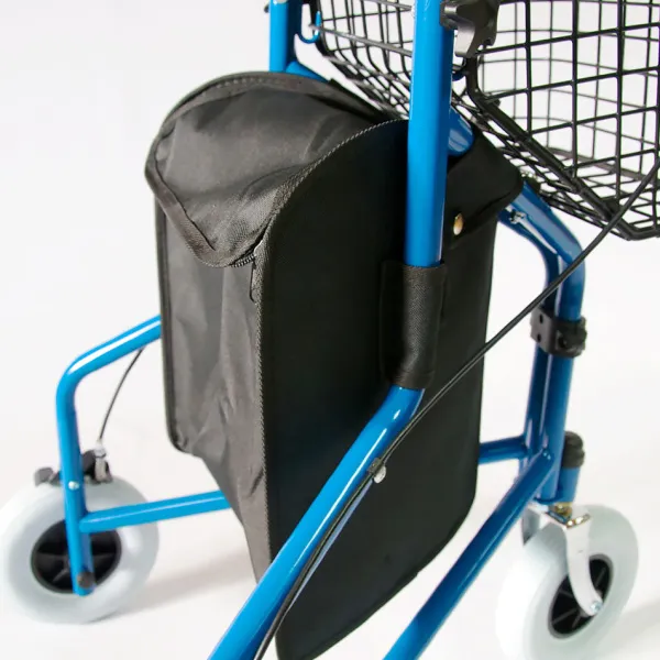 4. Ходунки-роллаторы FS969H на 3-х колесах прогулочные с корзинкой и сумкой складные