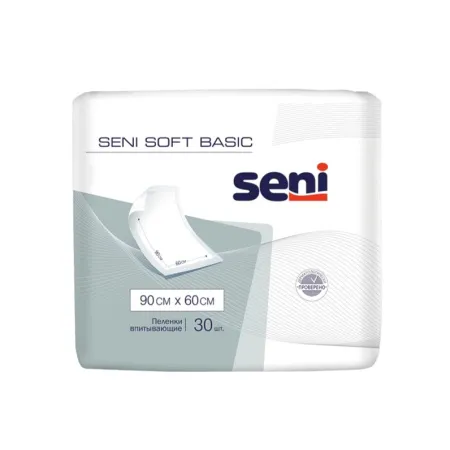 1. Пеленка гигиеническая Seni Soft BASIC 60 x 90 см одноразовая