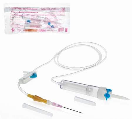 Система Трансфузионная для переливания крови (пластик. шип), игла 1,20 х 40 - 18G, SFM, Германия